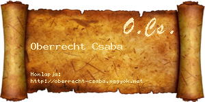 Oberrecht Csaba névjegykártya